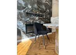 Стул на металлокаркасе Gabi 1 бежевый / черный с серебряными наконечниками фото покупателя 353