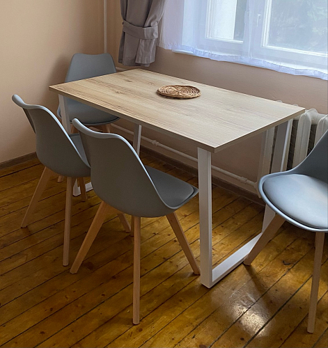 Деревянный стол Лота Лофт 140х80 черный матовый / бетон светлый фото покупателя 1