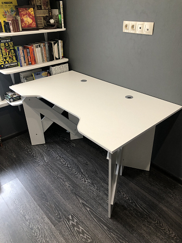 Компьютерный стол СКП-10 GL-10 дуб сонома / белый фото покупателя 2