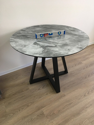 Стеклянный стол Норфолк 100 золото фото покупателя 7