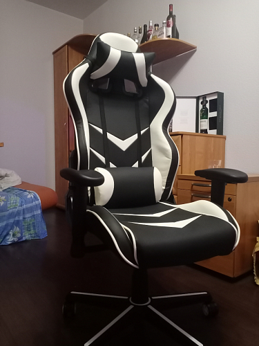 Компьютерное кресло Racer черное / голубое фото покупателя 24