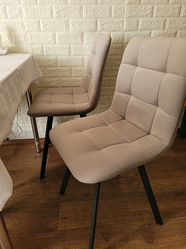 Стул на металлокаркасе Челси латте / черный фото покупателя 19