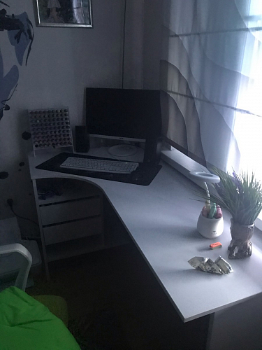 Письменный стол СПм-25 правый белый  - Уцененный экземпляр фото покупателя 47