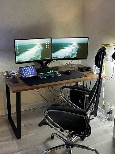 Деревянный стол Лота Лофт 140х80 черный матовый / бетон светлый фото покупателя 536