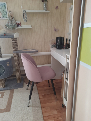 Стул на металлокаркасе Gabi dark beige / black / silver фото покупателя 492