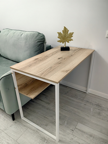 Письменный стол Клер Лофт дуб делано светлый / белый матовый фото покупателя 30