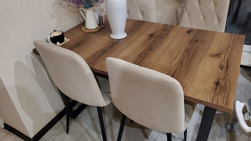 Деревянный стол Лота Лофт 140х80 белый матовый / бетон светлый фото покупателя 269