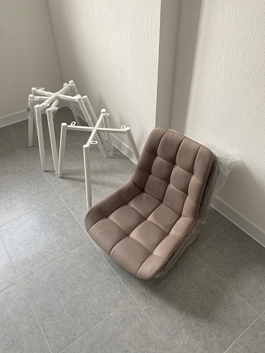 Стул на металлокаркасе Челси велюр коричневый / черный каркас фото покупателя 32