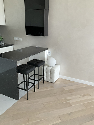 Барный стул Лофт кожзам темно-серый / черный матовый фото покупателя 107