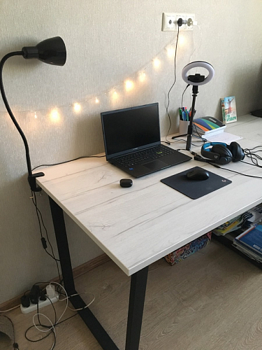 Стол Лота Лофт 120 32 мм бетон / черный матовый фото покупателя 237