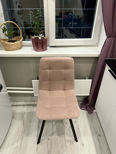 Стул на металлокаркасе Чилли К светло-серый велюр / черный каркас фото покупателя 728