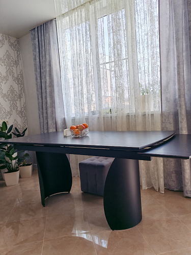 Керамический стол Готланд 160(220)х90х79 белый мрамор / черный фото покупателя 20