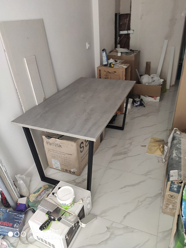 Деревянный стол Лота Лофт 140х80 белый матовый / бетон светлый фото покупателя 233