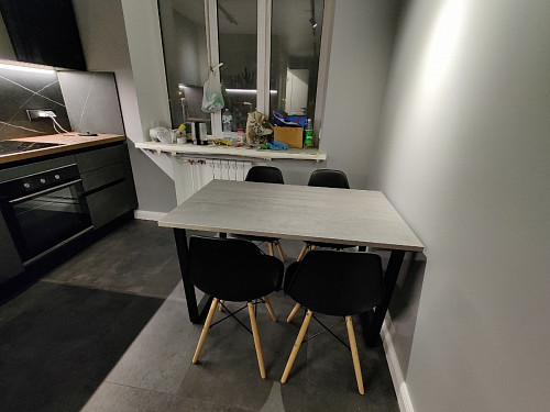 Стол Лота Лофт 140 25 мм черный матовый / дуб вотан фото покупателя 369