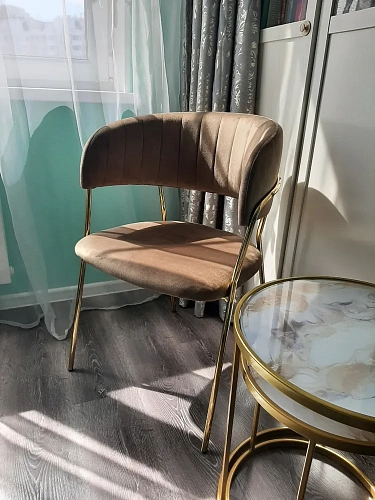 Стул на металлокаркасе Kamelia gold / gray фото покупателя 23