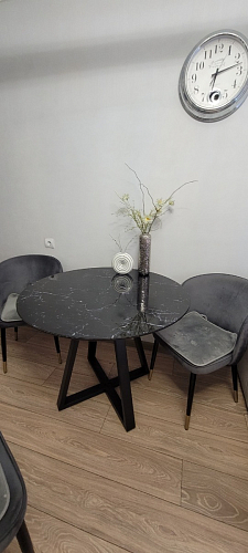 Стеклянный стол Норфолк 100 золото фото покупателя 44