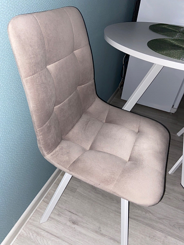 Стул на металлокаркасе Чилли К светло-серый велюр / черный каркас фото покупателя 872