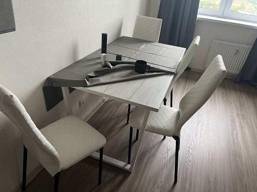 Деревянный стол Лота Лофт 120х75 белый матовый / дуб крафт золотой фото покупателя 201