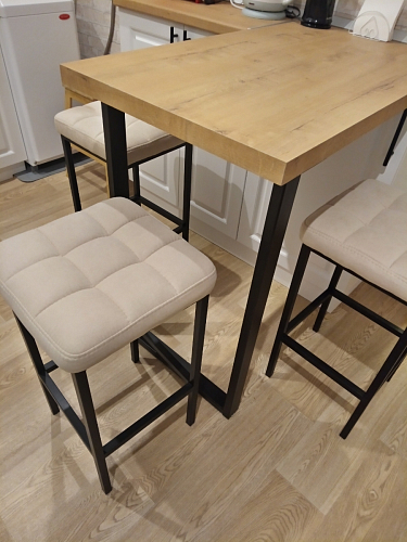 Барный стул Лофт ткань канди грей / черный матовый фото покупателя 267