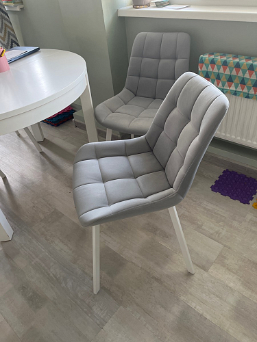 Стул на металлокаркасе Челси бежевый / белый каркас фото покупателя 1