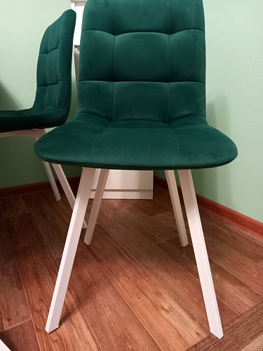 Стул на металлокаркасе Чилли К черный / зеленый фото покупателя 290