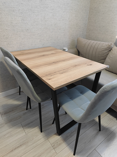 Деревянный стол Лота Лофт 120х75 белый матовый / дуб крафт золотой фото покупателя 21