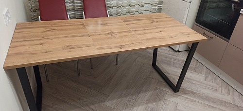 Деревянный стол Лота Лофт 120х75 белый матовый / дуб крафт золотой фото покупателя 1002