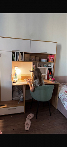 Письменный стол Лайт 03.243 дуб золотой (craft) / белый премиум фото покупателя 223