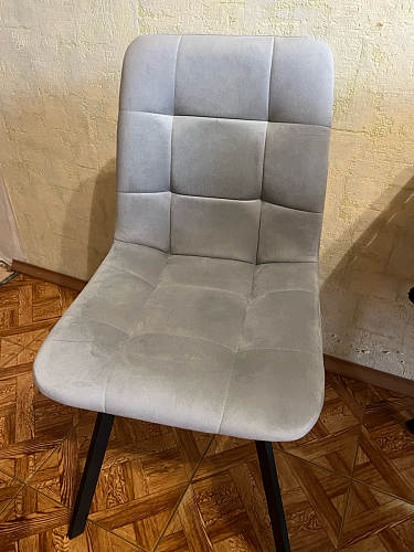 Стул на металлокаркасе Чилли К светло-серый велюр / черный каркас фото покупателя 926