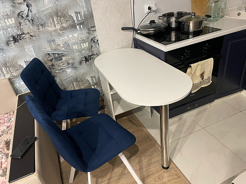 Стул на металлокаркасе Чилли синяя ткань / белый фото покупателя 1203