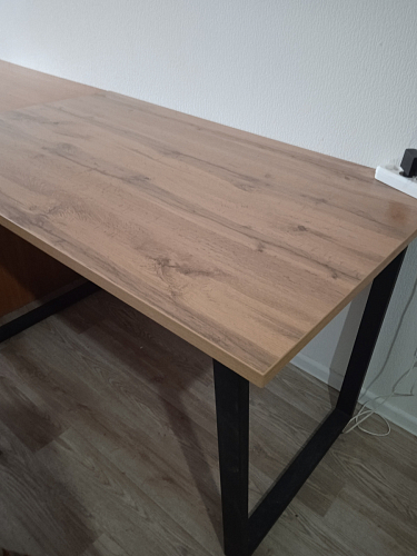 Стол Лота Лофт 140 25 мм черный матовый / дуб вотан фото покупателя 675