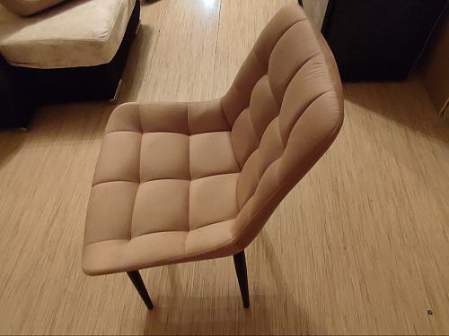 Стул на металлокаркасе Челси бежевый / черный фото покупателя 94