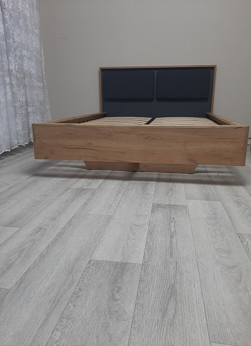 Двуспальная кровать Клауд 160х200 парящая дуб крафт золотой / антрацит фото покупателя 71