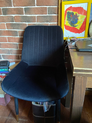 Стул на металлокаркасе Seda 1 latte / black / gold фото покупателя 36