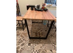 Деревянный стол Лота Лофт 120(160)х75 черный матовый / бетон светлый фото покупателя 406