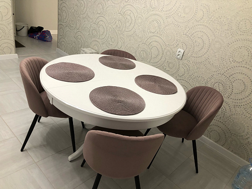 Стул на металлокаркасе Gabi 1 light purple / black / gold фото покупателя 262