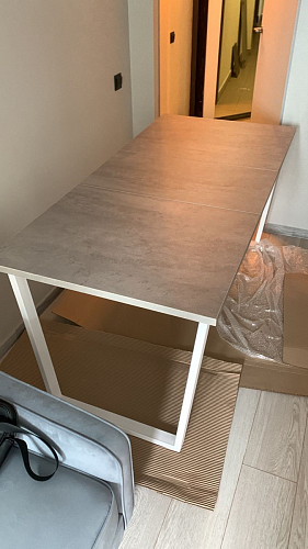 Деревянный стол Лота Лофт 120х75 белый матовый / дуб крафт золотой фото покупателя 696