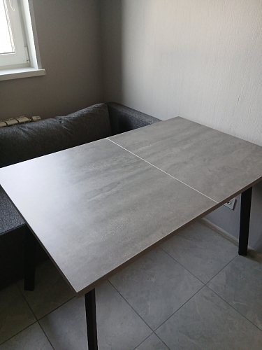 Стол Тринити Лофт 120 32 мм дуб галифакс табако / черный матовый фото покупателя 407