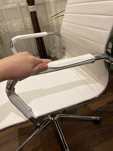 Компьютерное кресло Reus белая сетка / хром фото покупателя 13