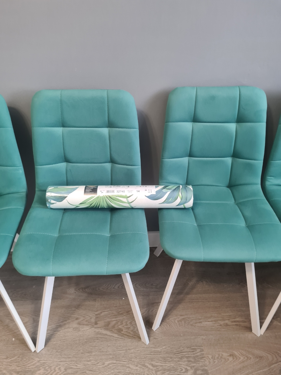 Стул на металлокаркасе Чилли К черный / зеленый фото покупателя 569