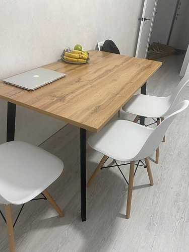 Стол Тринити Лофт 120 32 мм дуб галифакс табако / черный матовый фото покупателя 83