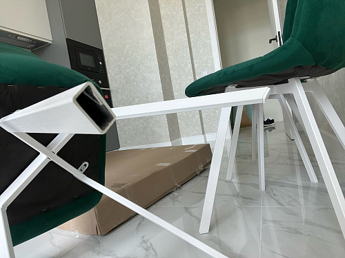 Стул на металлокаркасе Чилли черный / зеленый фото покупателя 818