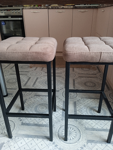 Барный стул Лофт микровелюр катания блэк / черный матовый фото покупателя 103