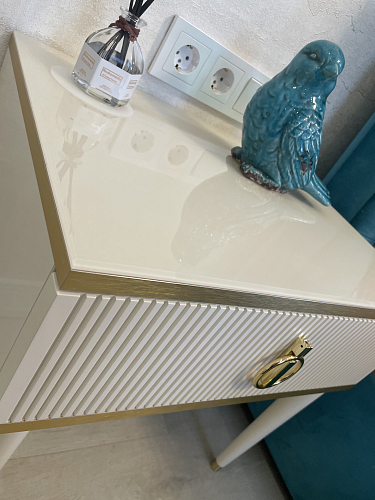 Прикроватная тумба Rimini Solo белый / серебро фото покупателя 1