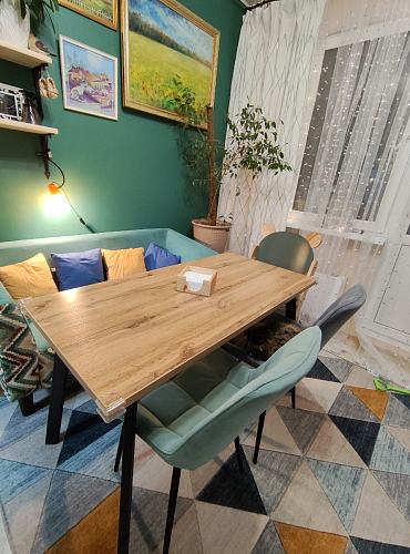 Стол Тринити Лофт 120 32 мм дуб галифакс табако / черный матовый фото покупателя 218