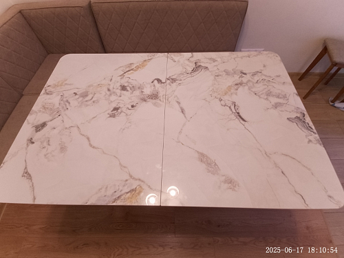 Стол на тумбе Бугун белый / золото фото покупателя 53