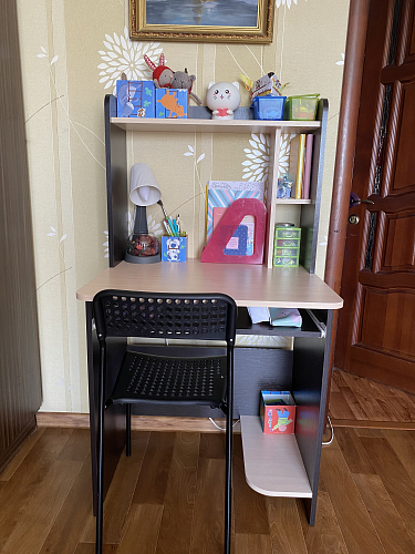 Компьютерный стол Грета-1 ясень шимо / дуб сонома фото покупателя 3