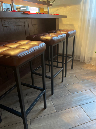 Барный стул Лофт микровелюр катания блэк / черный матовый фото покупателя 121