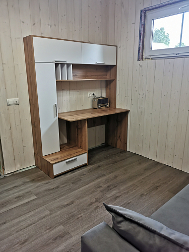 Письменный стол Лайт 03.243 дуб золотой (craft) / белый премиум фото покупателя 169