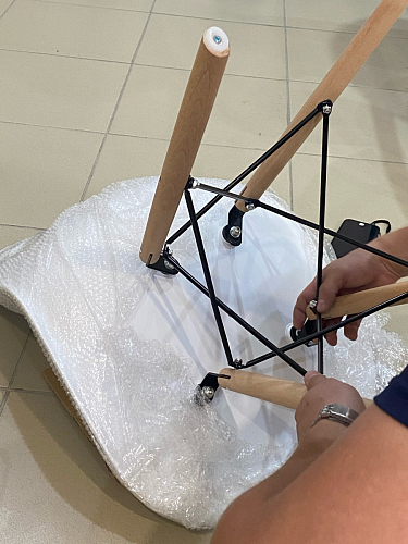 Пластиковый стул Eames PC-015 серо-голубой / дерево фото покупателя 413